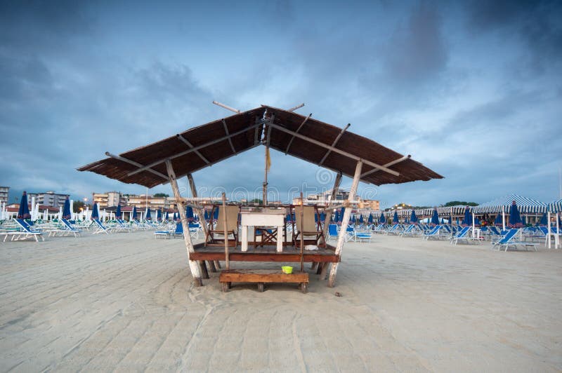 Beach scenic, Viareggio, Italy royalty free stock photography