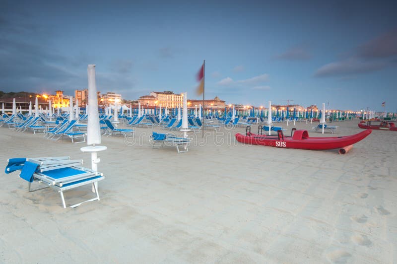 Beach scenic, Viareggio, Italy royalty free stock images