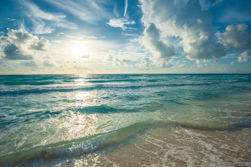 Beach, sea and deep blue sky