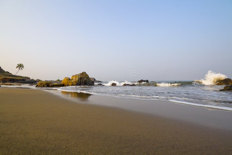 Beach and Sea Waves in Goa royalty free stock image Beach and Sea Waves in Goa royalty free stock image