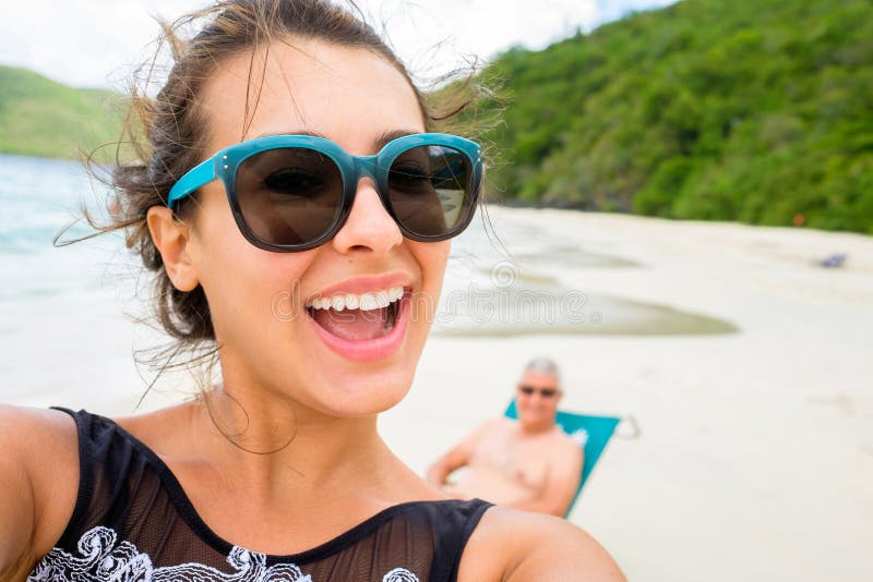 Beach Selfie Stock Image Image Of Caribbean Middle 43157293