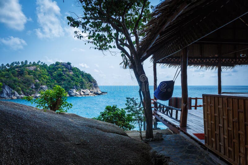 Beach shelter in Thailand stock image. Image of beach 77896439