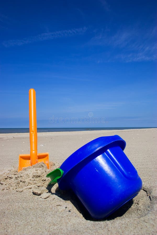Beach shovel and bucket stock image. Image of blue, shovel 2768835