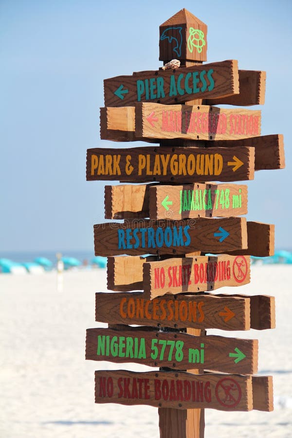 Beach Sign Directions Vertical Stock Photo Image of holiday, dune