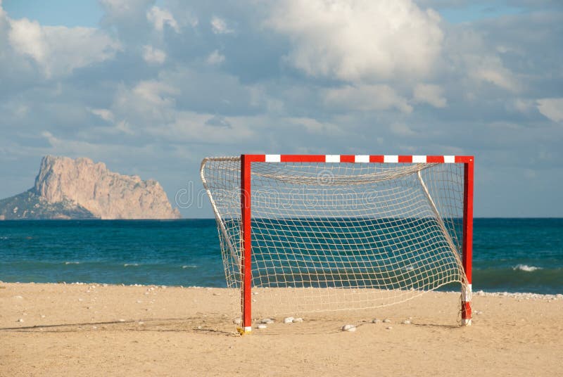 Beach soccer goals stock image. Image of sand, beach 49438001