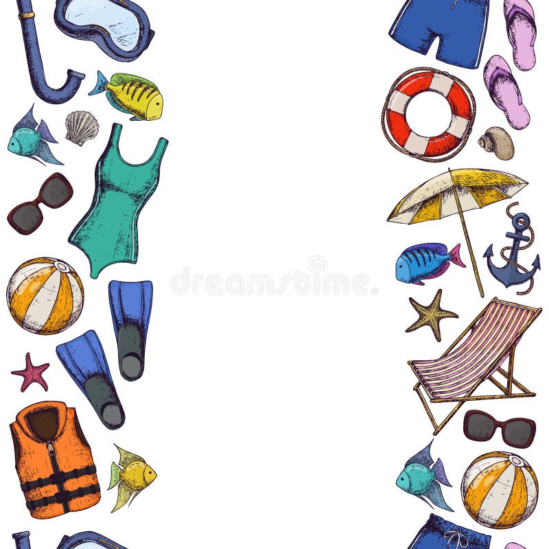 Beach summer holidays stock vector. Illustration of seamless - 108628213
