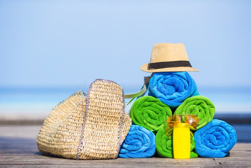 Beach and Summer Vacation Accessories Concept - Stock Image - Image of ...