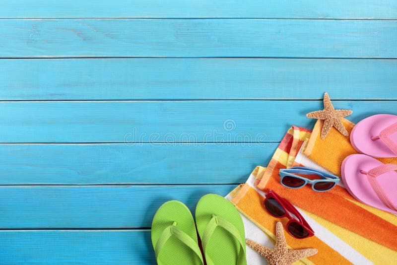 Flip Flops and Summer Beach Objects on White Background Stock Photo ...