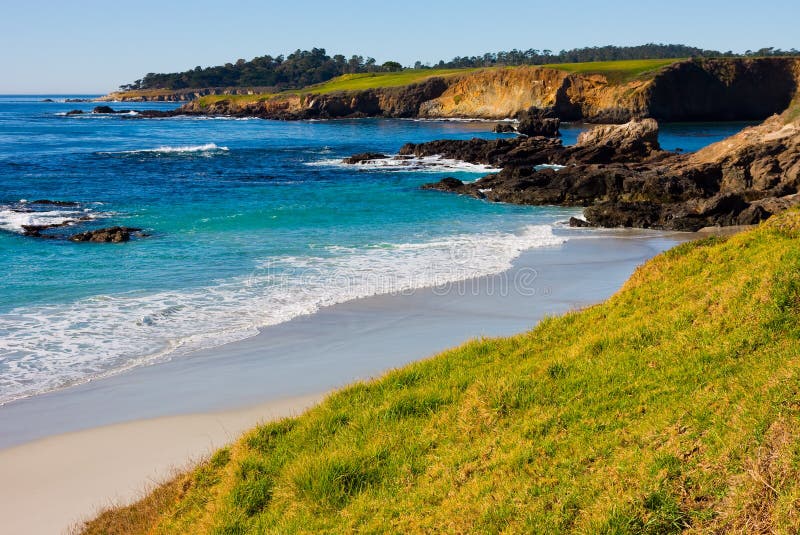 Beach on a sunny day royalty free stock photos