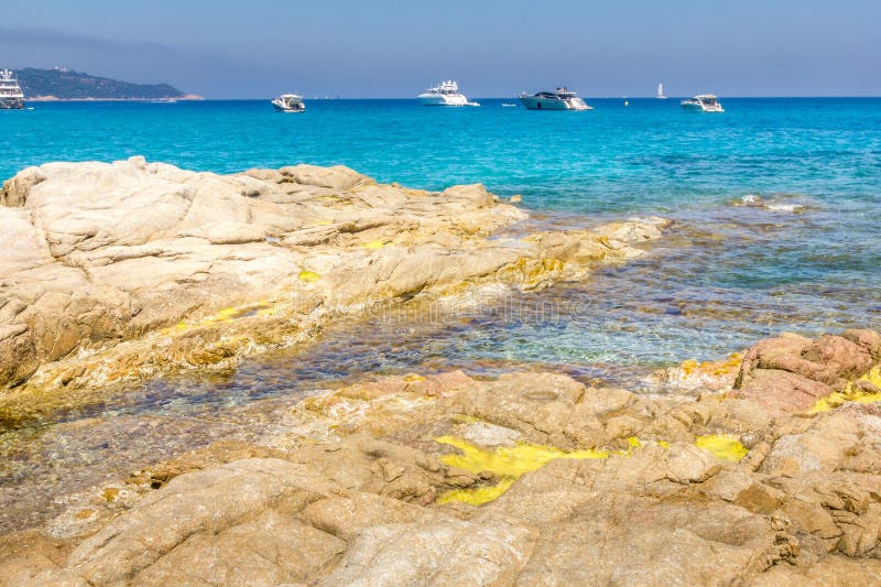 Beach in the Taillat Cape Near Saint-Tropez, France Stock Photo - Image ...