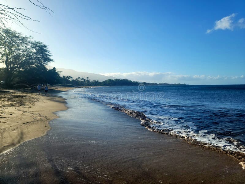 Beach at Low Tide on the Basque Coast on a Day with Waves Stock Image