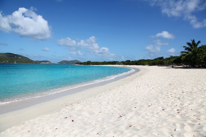 Long Bay beach in Tortola, British Virgin Islands (BVI). Serene beach atmosphere stock images, royalty-free photos and pictures