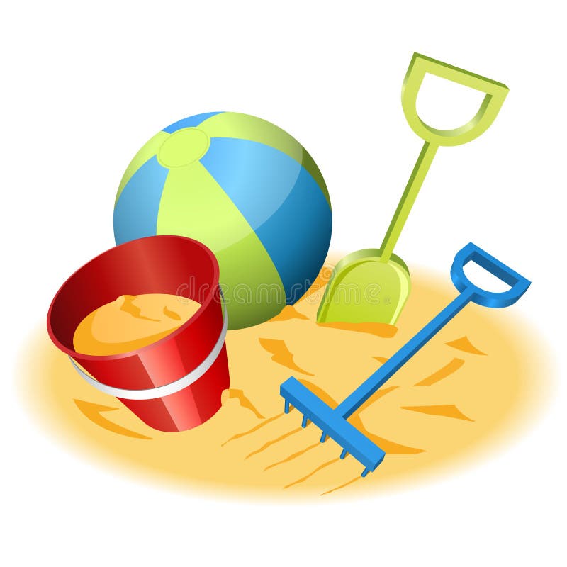 Beach toys stock vector. Illustration of bucket, play 8849449
