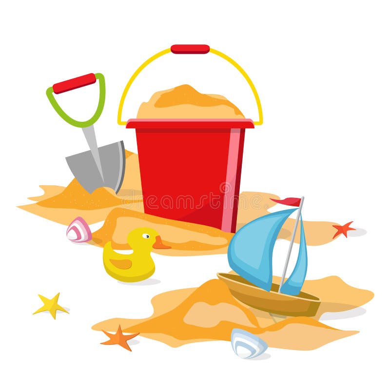 Beach toys isolated. stock vector. Illustration of cartoon 94449155
