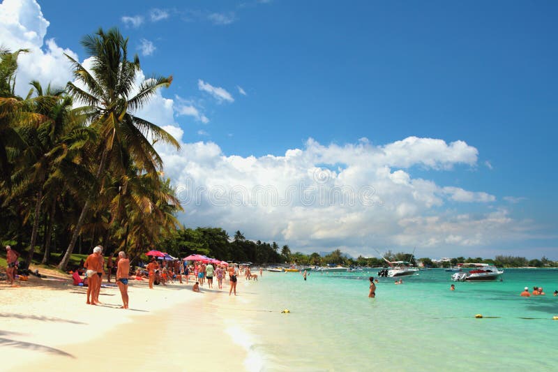 On beach of Trou aux Biches, Mauritius royalty free stock image On beach of Trou aux Biches, Mauritius royalty free stock image