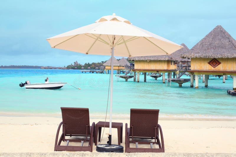 Beach for two on the beach French Polynesia