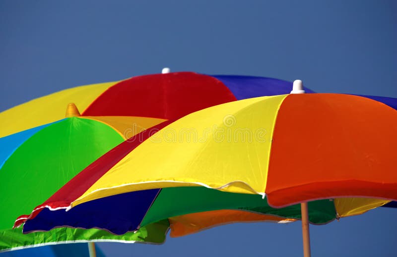 Beach umbrellas stock photo. Image of orange, umbrella 186050