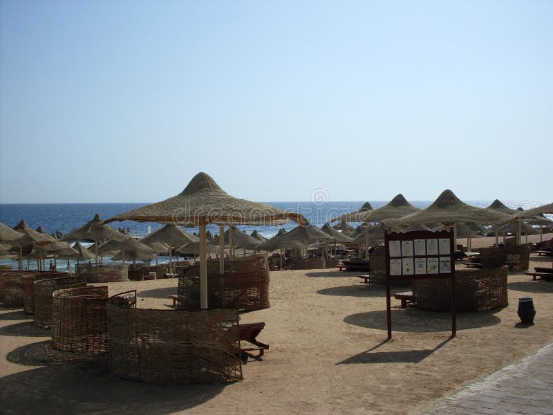 Beach with Umbrellas in Egypt Stock Photo Image of pier, hurghada 193861234