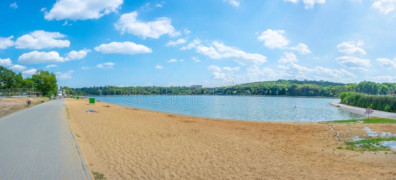 Beach at Valea Morilor park in Chisinau, Moldova.Image