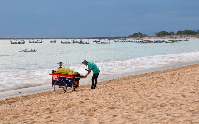 Beach Vendor, Jimbaran Bay, Bali Indonesia