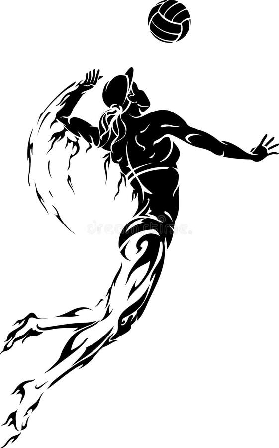 Premium Vector | Man silhouette jumping spike smash with ball for volley  sport club logo design vector