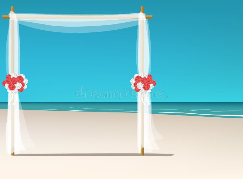 Beach Wedding Wallpaper stock vector. Illustration of location - 70188688