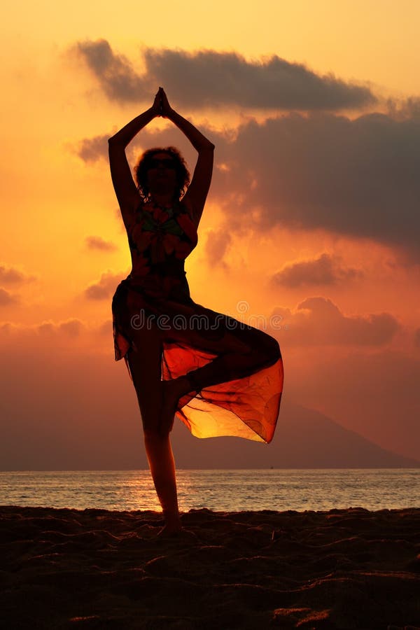 Beach yoga