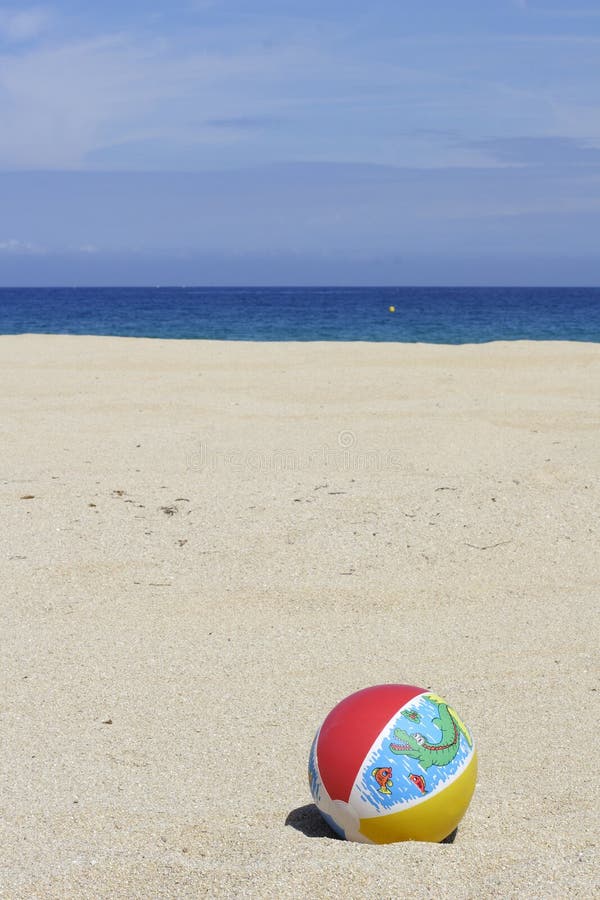 Beachball On Empty Sandy Beach Stock Photos Image 6273363
