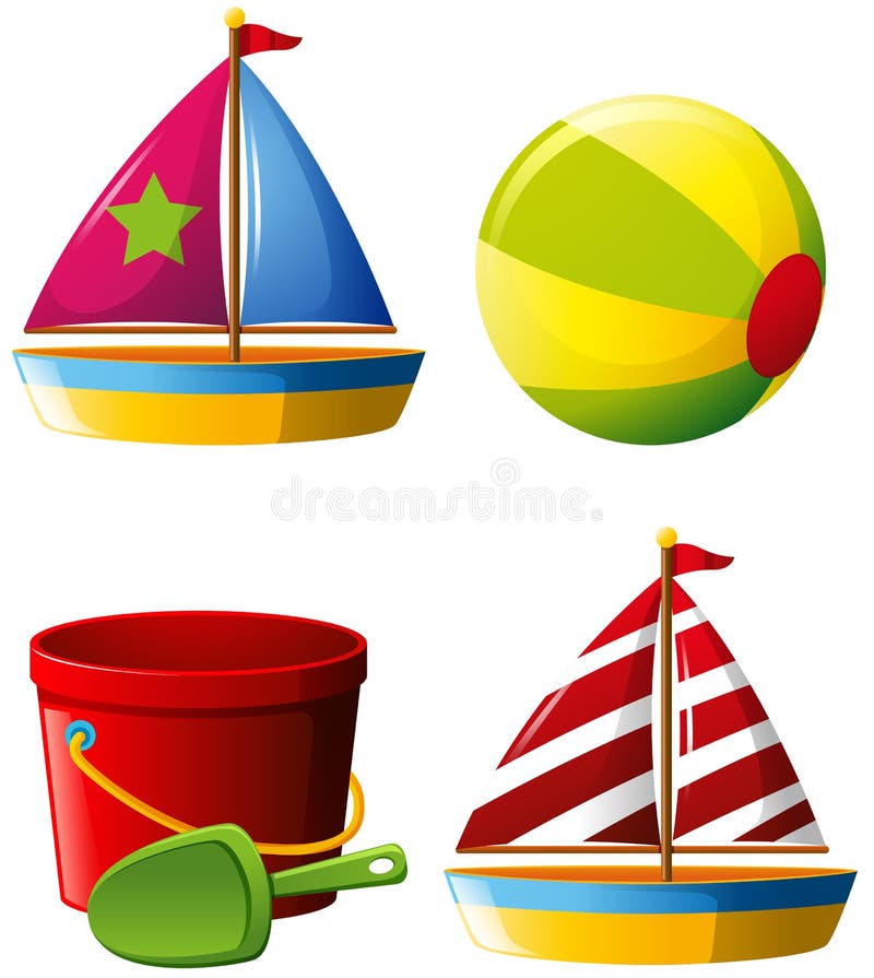Beachball i inne plażowe zabawki ilustracja wektor Beachball i inne plażowe zabawki ilustracja wektor