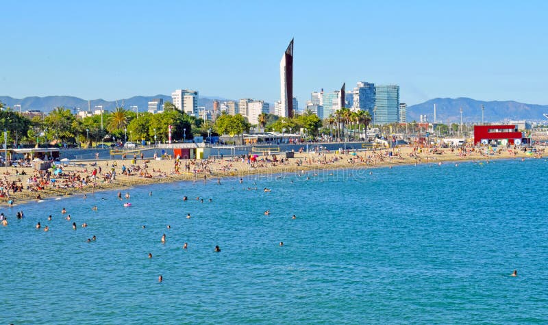 Beaches of Barcelona Catalonia Editorial Photo - Image of water ...