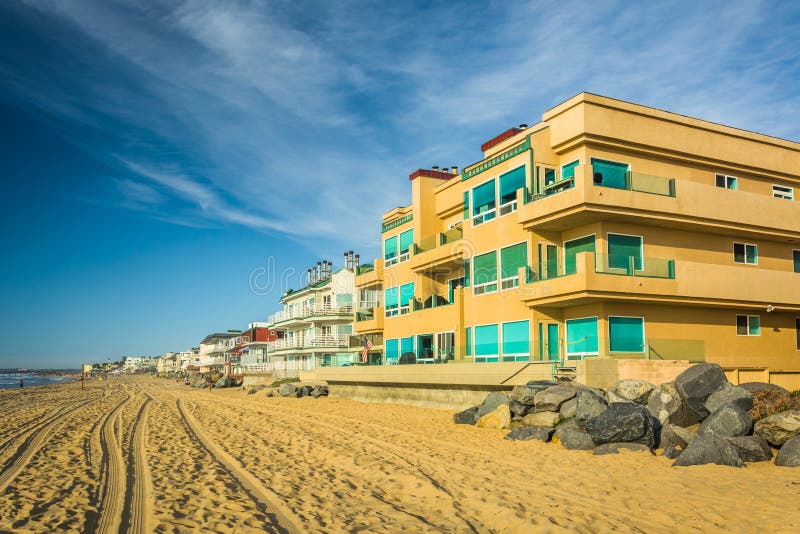 Beachfront Homes in Imperial Beach, California. Stock Photo Image of