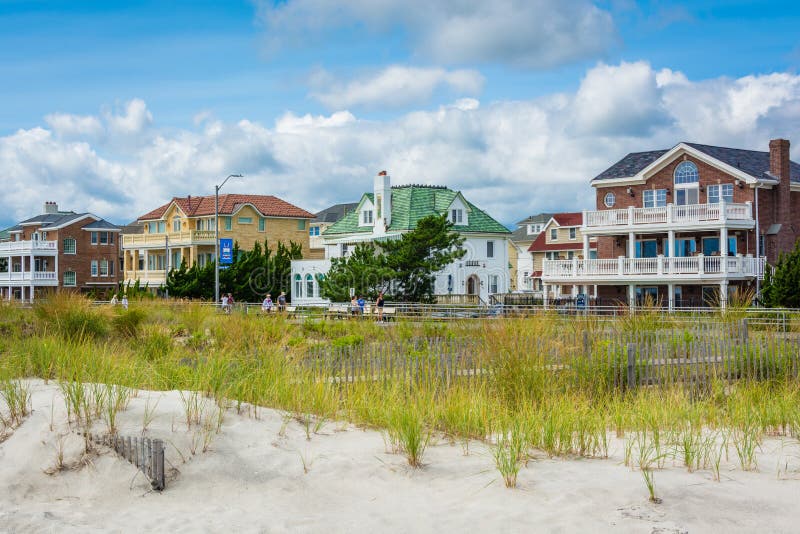 Beachfront Houses in Ventnor City, New Jersey Stock Image Image of