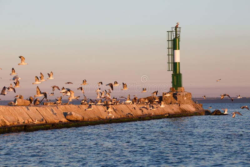 Beacon near port in the Azov Sea