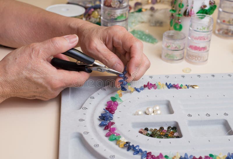 Bead Necklace Craft stock photo. Image of craft, beading 29316010