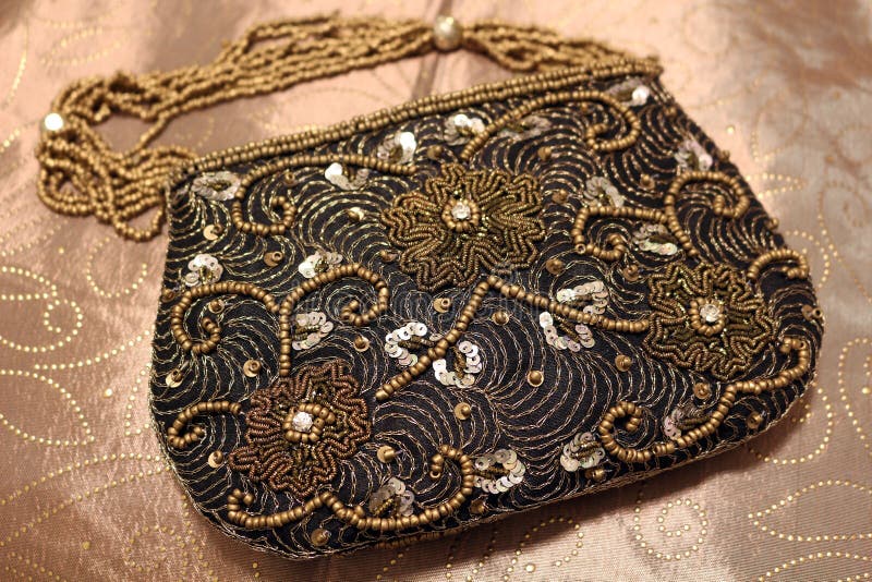Beaded bag stock image. Image of metallic, handle, evening 101808303