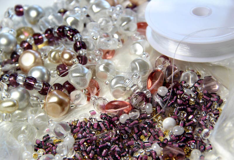 Beads and crystals stock image. Image of crystal, hobby 27541647