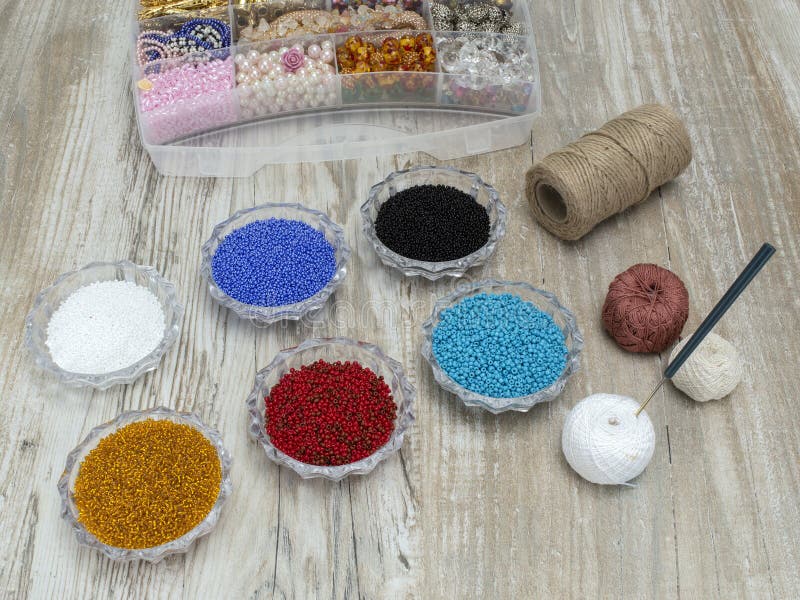 Beads, Handmade Imitation Jewelry Making. Stock Image Image of