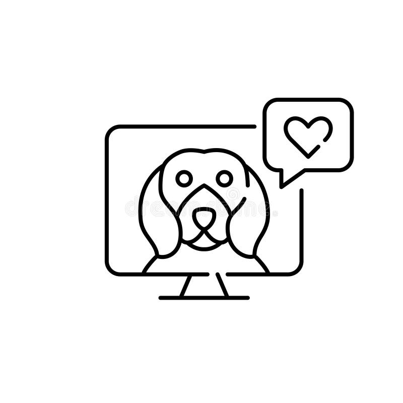 Beagle dog giving positive feedback. Like notification message. Pixel perfect, editable stroke icon vector illustration Beagle dog giving positive feedback. Like notification message. Pixel perfect, editable stroke icon vector illustration
