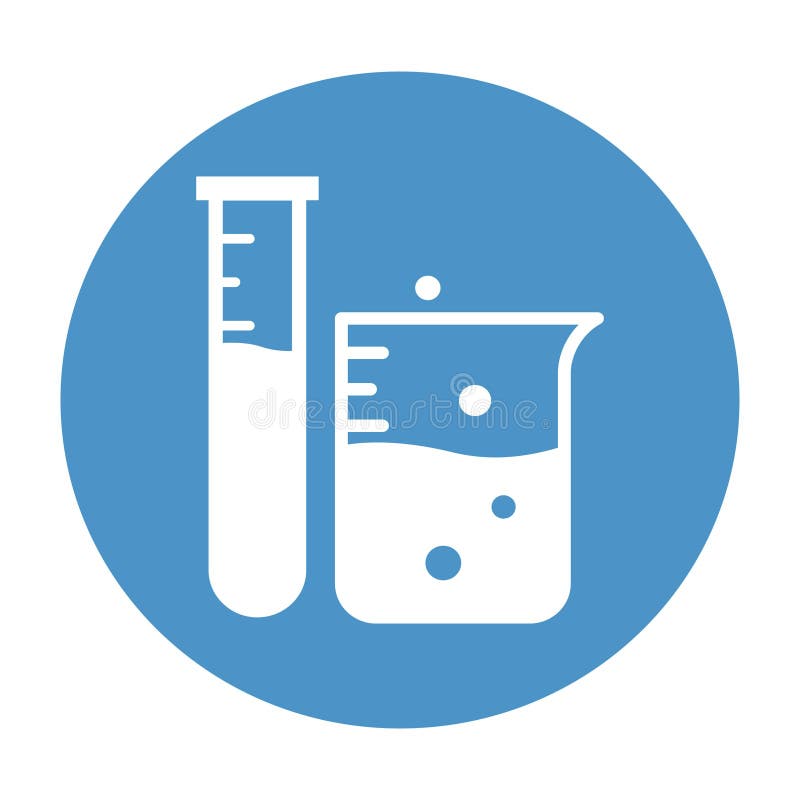Beaker with Test Tube Isolated Vector Icon that Can Be Easily Modified or Edited Beaker with