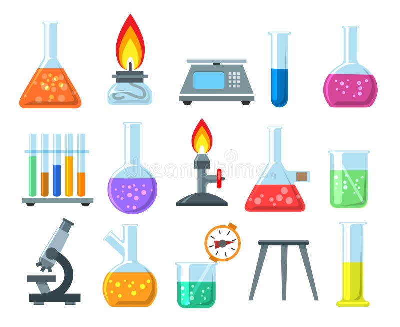 Laboratory glass equipment stock vector. Illustration of medical ...
