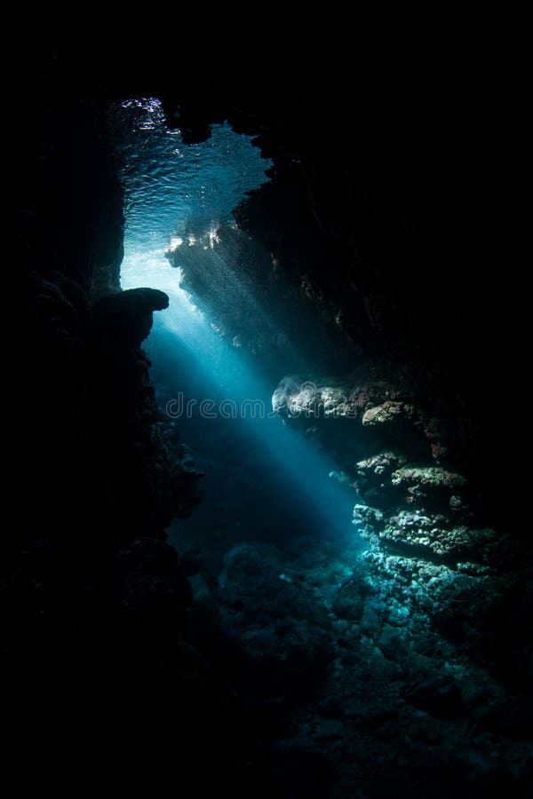 Beams of Light and Underwater Cave in the Solomon Islands