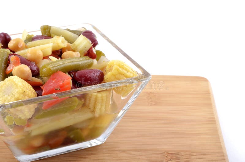 Bean and baby corn salad stock photo. Image of horizontal 25995792