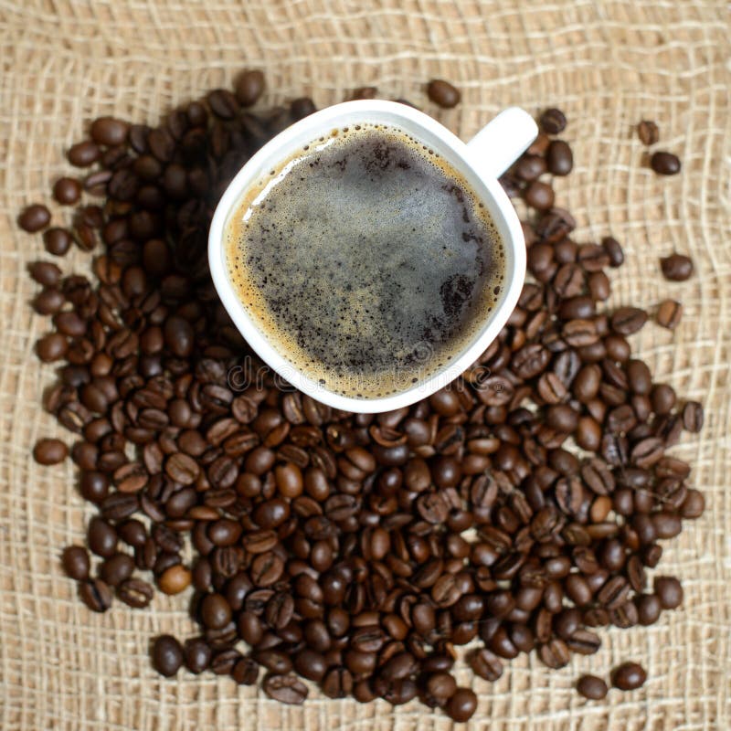 Bean brown kubek upiec white. Piec brown kawowe fasole, mogą używać jako tekstura i tło