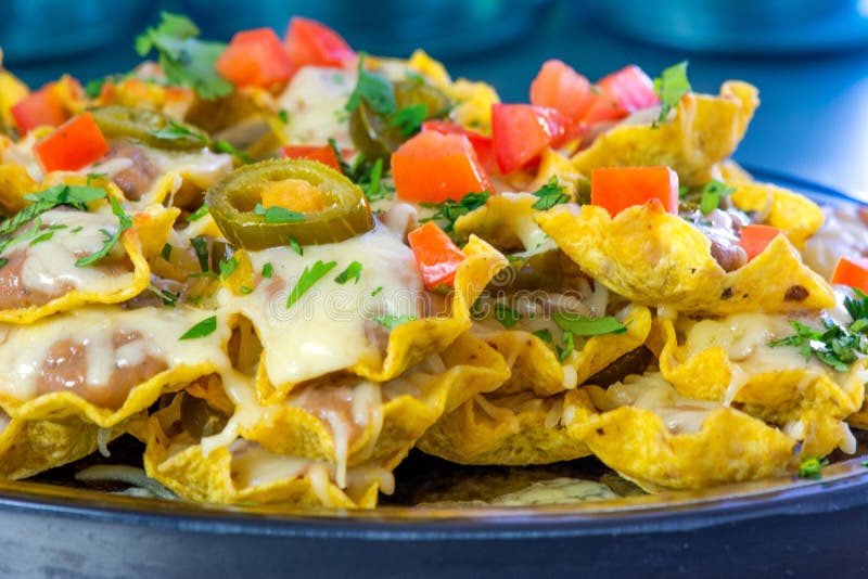 Bean and Cheese Nachos stock photo. Image of chips, tortilla 168162290