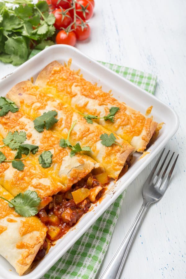 Baked Beans and Vegetables Enchiladas Stock Photo Image of delicious