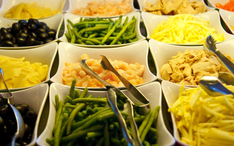 Beans and Vegetables on a Salad Bar