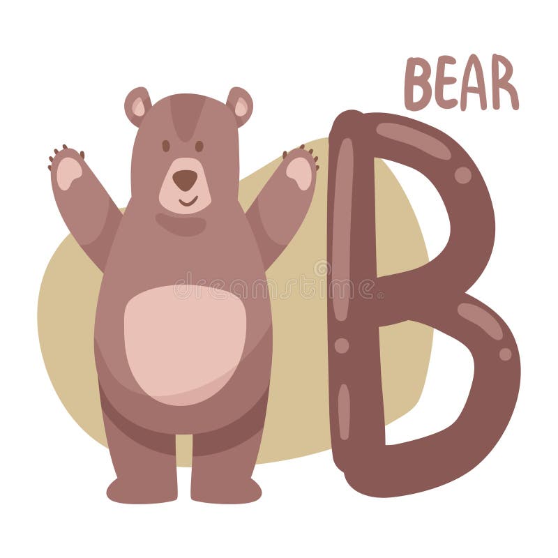 Bear and b letter stock vector. Illustration of vector 247017152