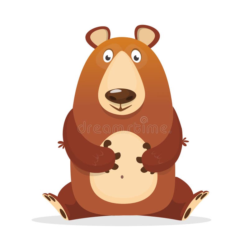 Funny cartoon brown bear. Vector illustration. royalty free illustration