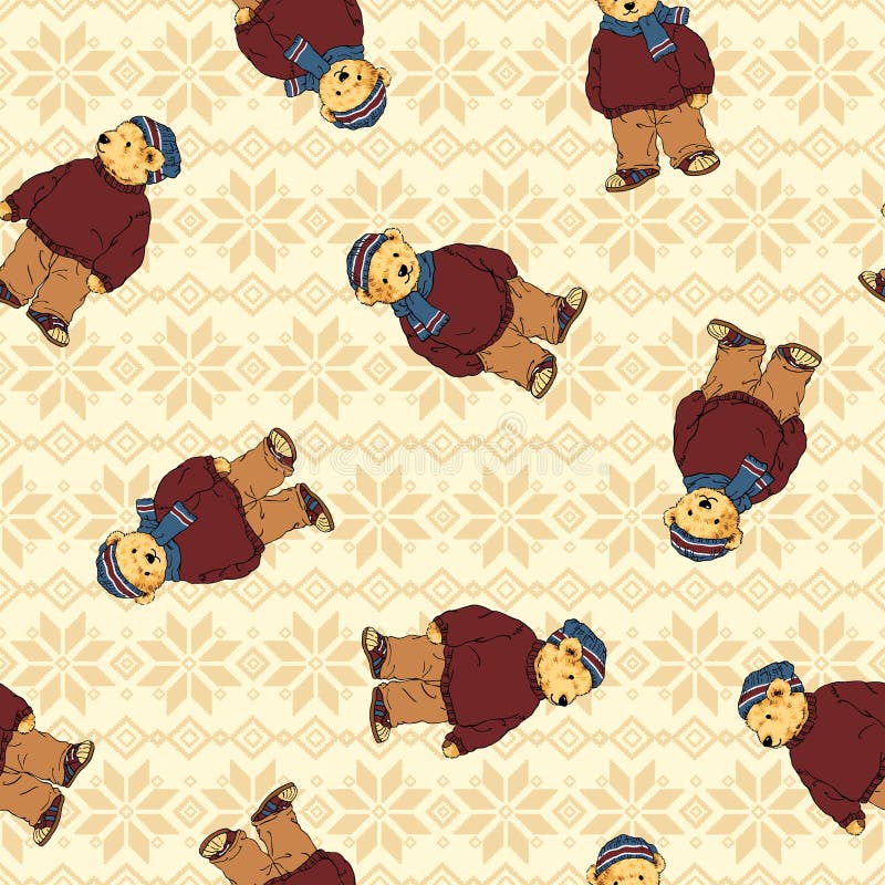 Bear illustration pattern stock illustration. Illustration