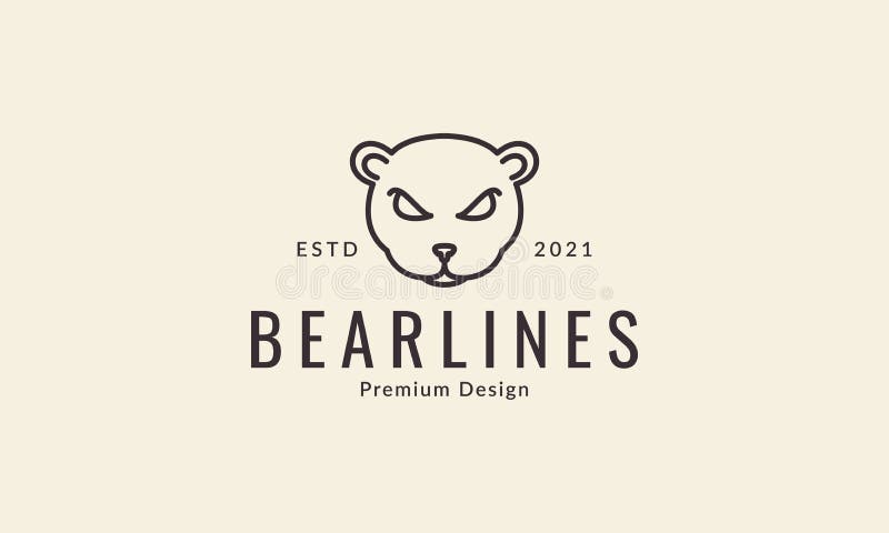 Bear lines strong simple head logo symbol vector icon graphic design illustration royalty free illustration